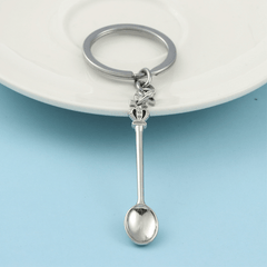 King Queen Crowned Spoon Keychain Necklace