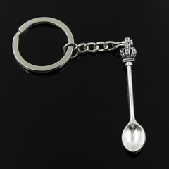 King Queen Crowned Spoon Keychain Necklace