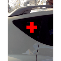 Reflective Red Medical Cross Car Sticker Decals - Stand Out on the Road