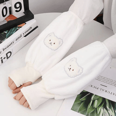 Winter Rabbit Print Long Sleeves Arm Warmer for Women Girls