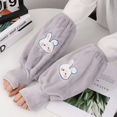Winter Rabbit Print Long Sleeves Arm Warmer for Women Girls