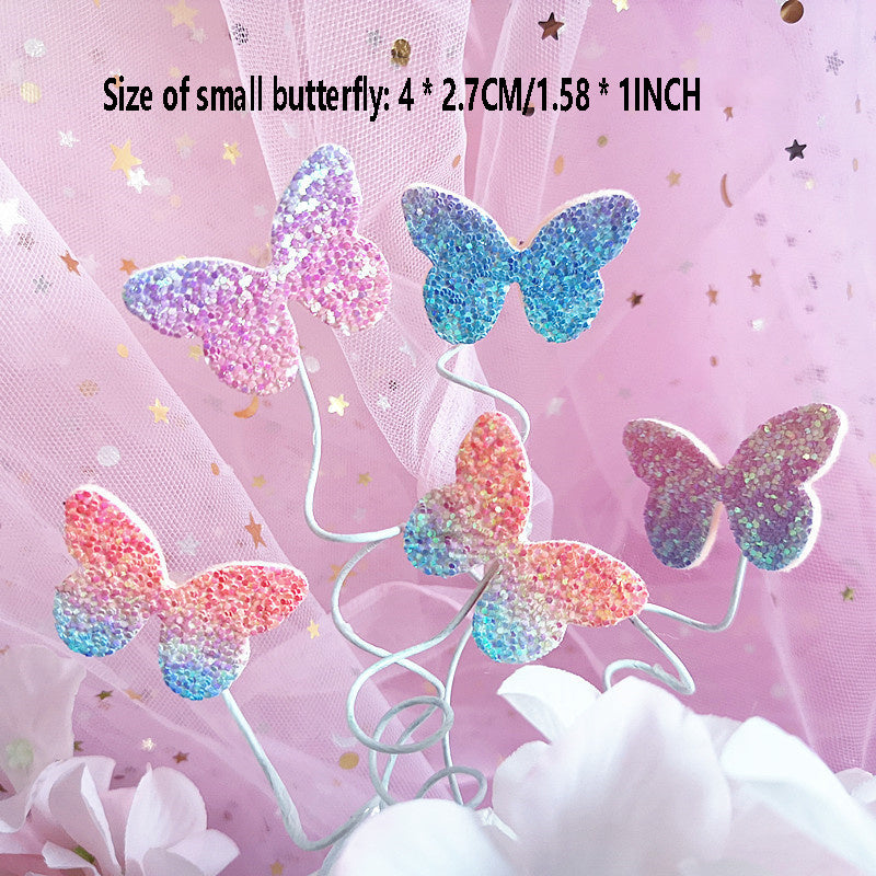 7 Piece Butterfly Cake Flag Set for Birthday Party