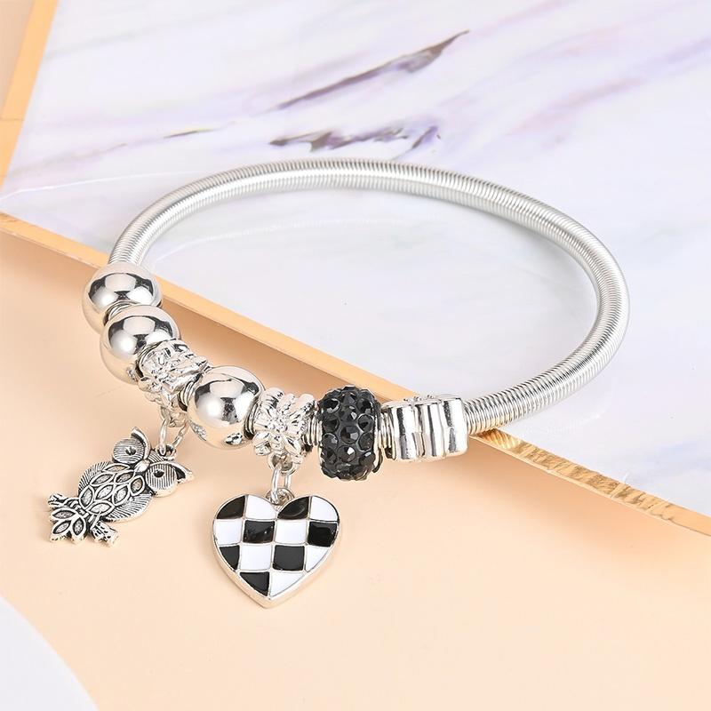 Elastic Spring Charm Bracelet Butterfly Pendant Hip Hop Style Jewelry