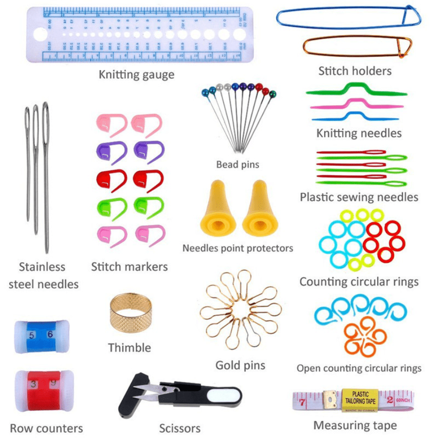 Multicolor Aluminum Crochet Hook Knitting Needles Set with Case