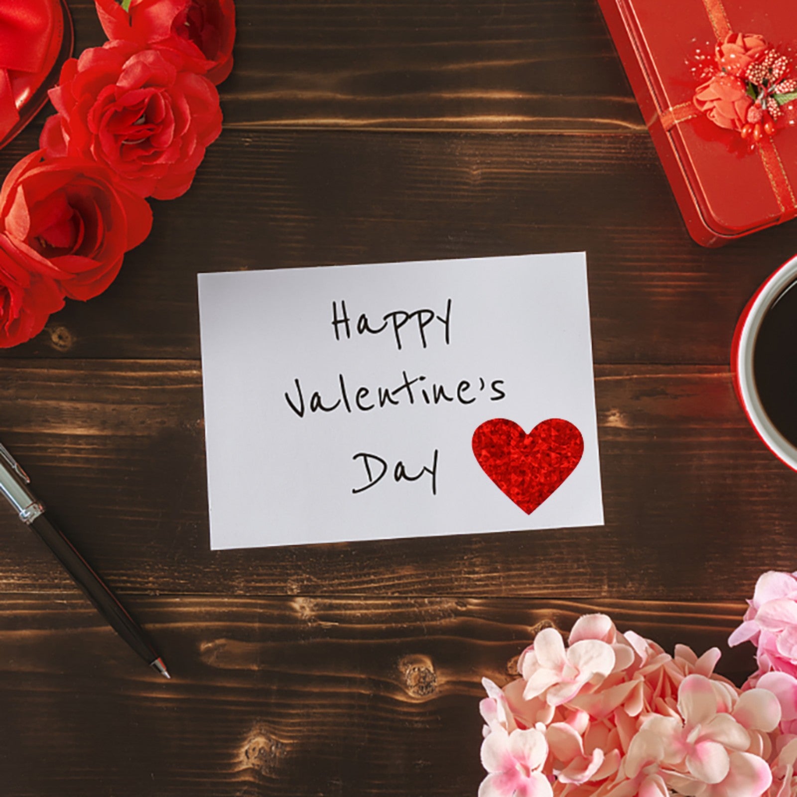 500Pcs Red Sparkle Heart Stickers for Valentines Wedding