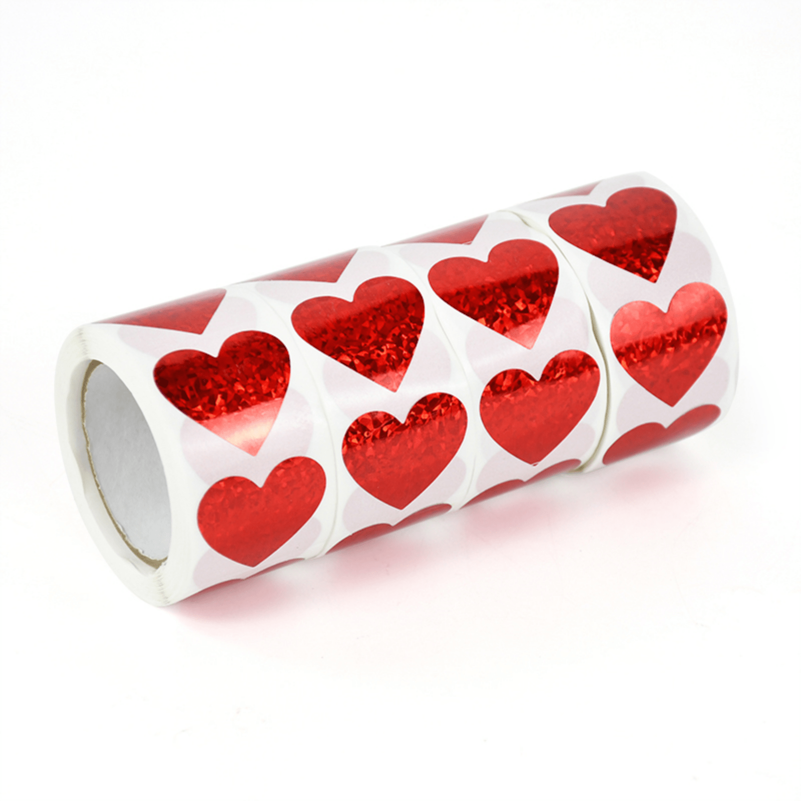 500Pcs Red Sparkle Heart Stickers for Valentines Wedding