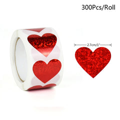 500Pcs Red Sparkle Heart Stickers for Valentines Wedding