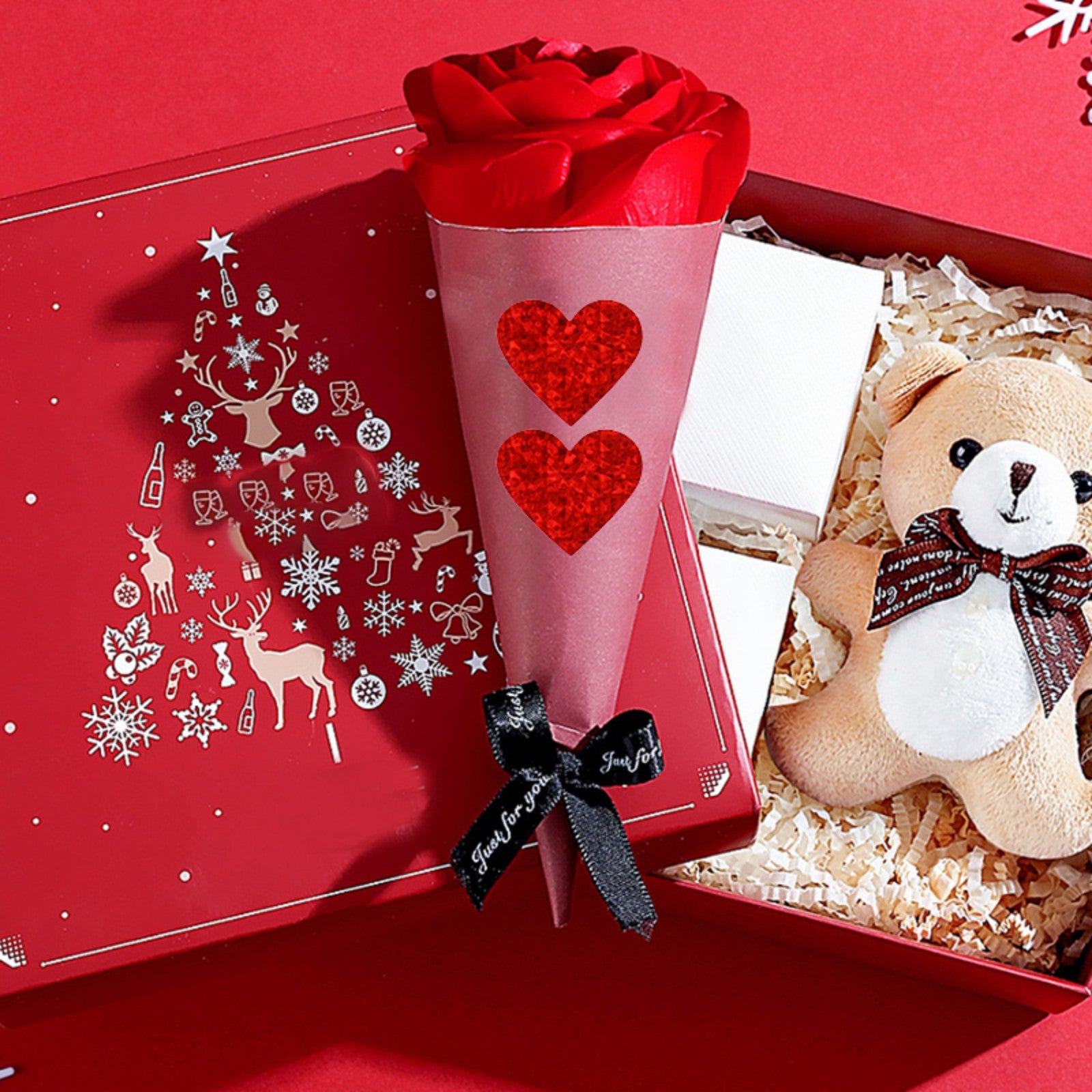 500Pcs Red Sparkle Heart Stickers for Valentines Wedding