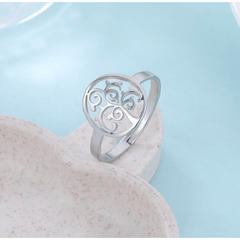 Hollow Tree Of Life Ring Golden Stainless Steel Adjustable Rings