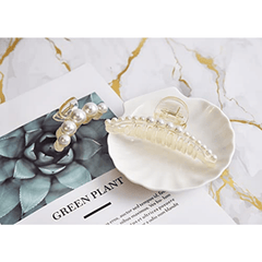 5pcs Faux Pearl Hair Claw Nonslip Hair Claw For Thick Long Hair Women Girls
