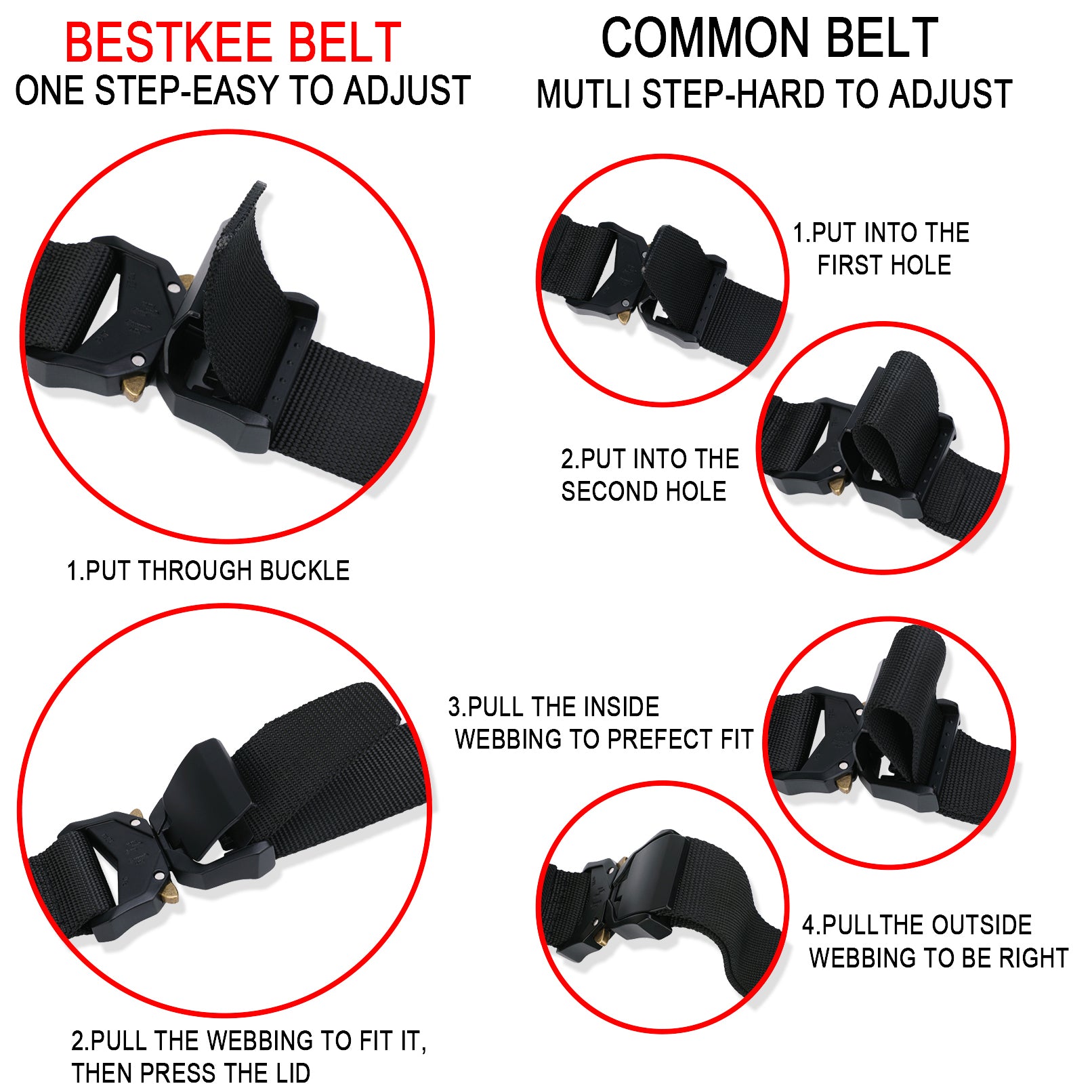 Tactical Belt Heavy Duty Quick Release Buckle