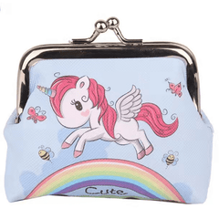 Girls Cartoon Unicorn Print Coin Purse Mini Wallet Holiday Gift