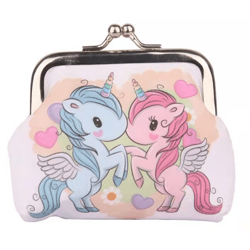 Girls Cartoon Unicorn Print Coin Purse Mini Wallet Holiday Gift