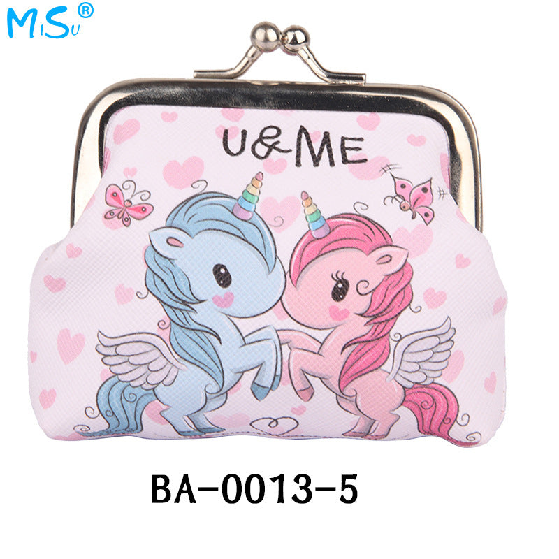 Girls Cartoon Unicorn Print Coin Purse Mini Wallet Holiday Gift