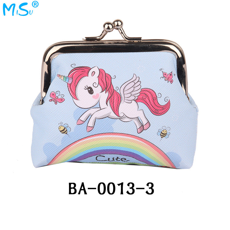 Girls Cartoon Unicorn Print Coin Purse Mini Wallet Holiday Gift