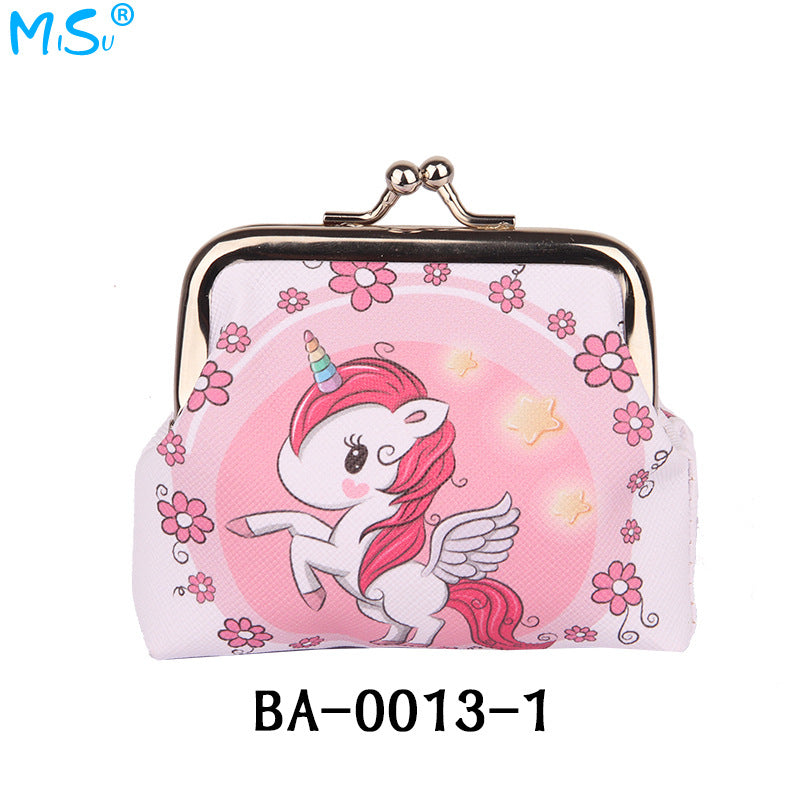 Girls Cartoon Unicorn Print Coin Purse Mini Wallet Holiday Gift