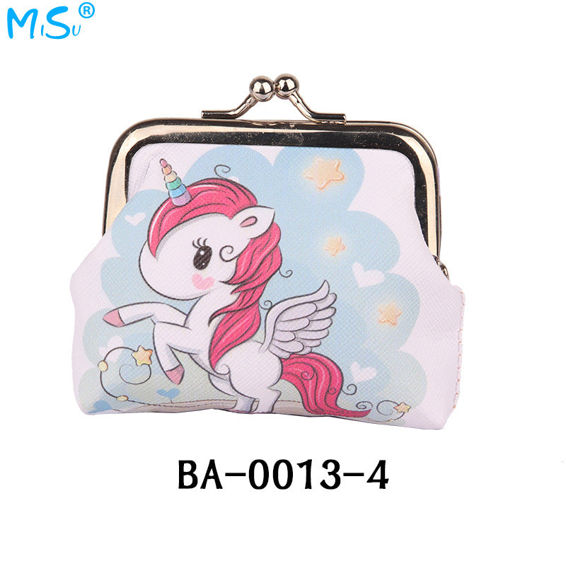 Girls Cartoon Unicorn Print Coin Purse Mini Wallet Holiday Gift