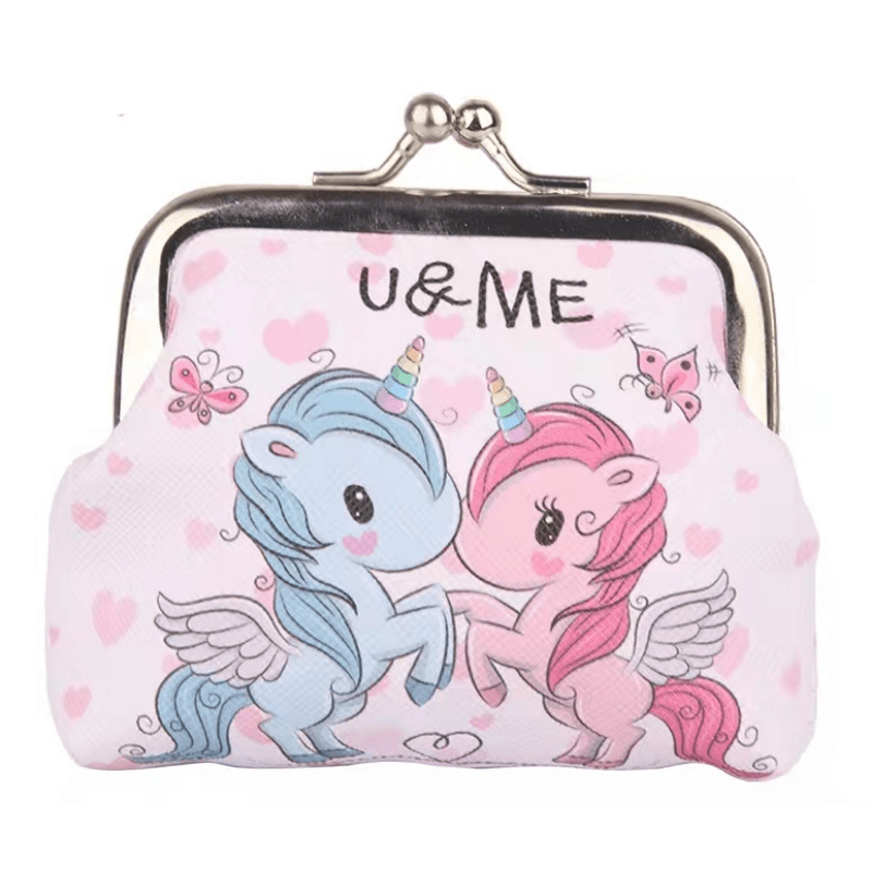 Girls Cartoon Unicorn Print Coin Purse Mini Wallet Holiday Gift