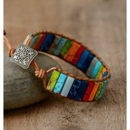 Colorful Stone Braided Bracelet Adjustable Rope Hand Bracelet Energy Healing