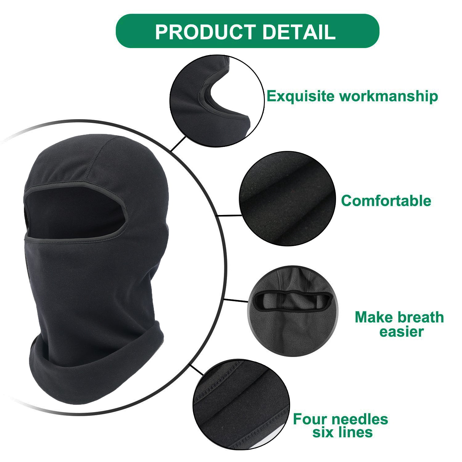 Men's Fleece Balaclava Neck Gaiter for Winter Sports
