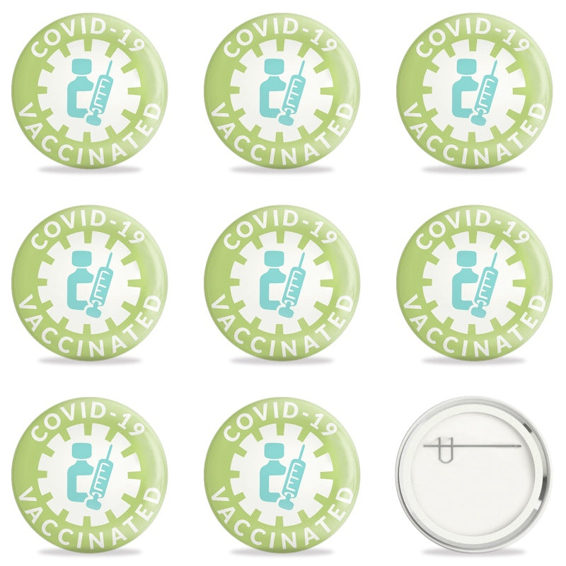 9 Pcs COVID 19 Vaccine Buttons - Vaccine Button Pins for Men's Women's Brooches