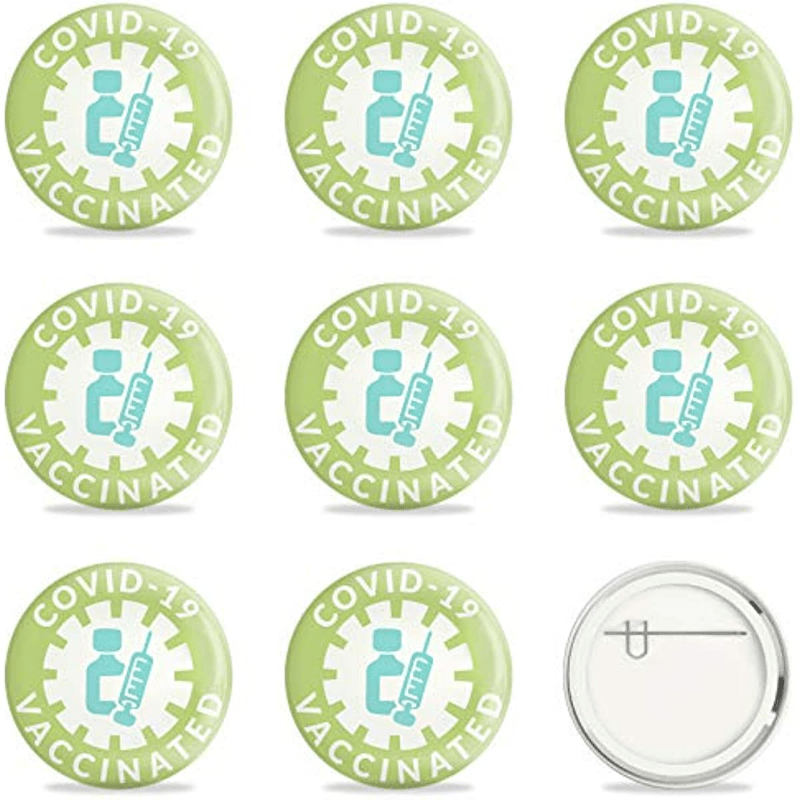 9 Pcs COVID 19 Vaccine Buttons - Vaccine Button Pins for Men's Women's Brooches