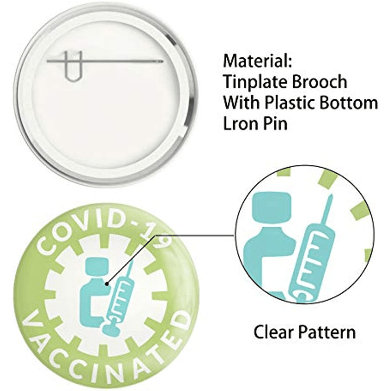 9 Pcs COVID 19 Vaccine Buttons - Vaccine Button Pins for Men's Women's Brooches