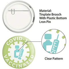 9 Pcs COVID 19 Vaccine Buttons - Vaccine Button Pins for Men's Women's Brooches
