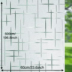 Cross Pattern Frosted Window Film for Home and Office UV Protection