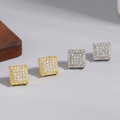 Zircon Stud Earrings Sparkly Ear Jewelry Decor For Women