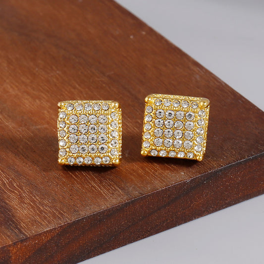 Zircon Stud Earrings Sparkly Ear Jewelry Decor For Women