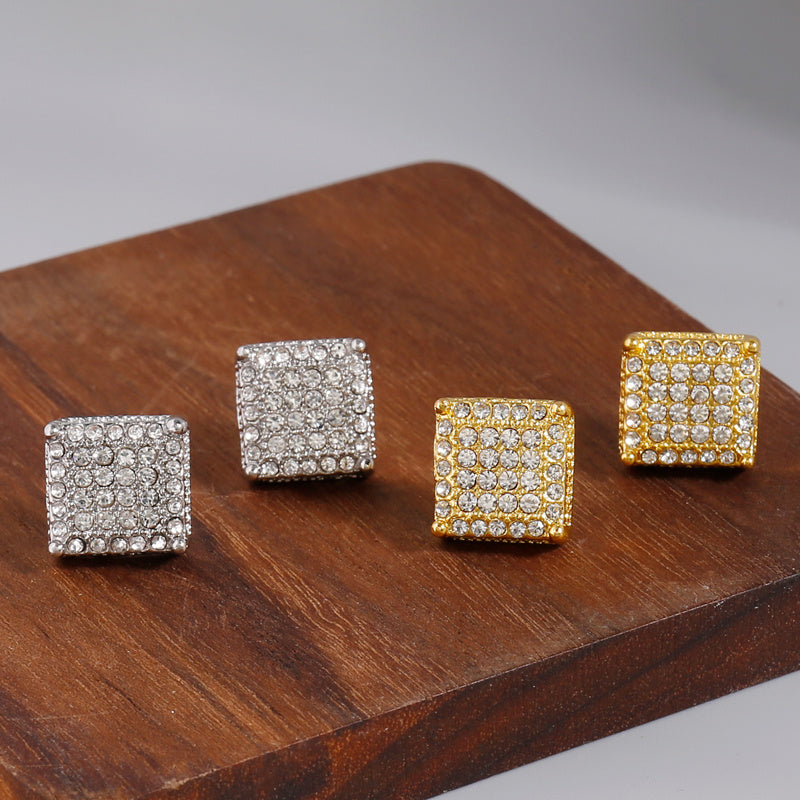 Zircon Stud Earrings Sparkly Ear Jewelry Decor For Women