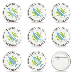 9 Pcs Vaccine Button Pins Covid 19 Vaccinated Pins Men's Women's Brooches