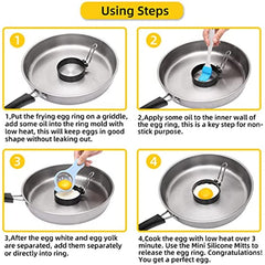 4pcs Non Stick Stainless Steel Egg Ring for Perfectly Cooked Eggs