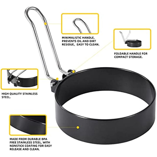 4pcs Non Stick Stainless Steel Egg Ring for Perfectly Cooked Eggs