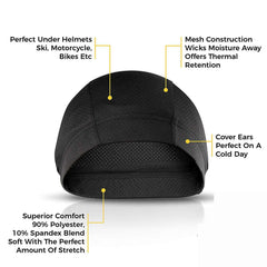Moisture Wicking Mesh Beanie Hat Soft Cap For Outdoor Activities