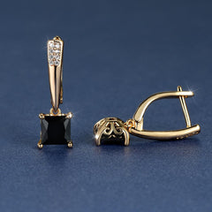 Emerald Earrings 18K Plated Ornament For Women Daily Decor Jewelry