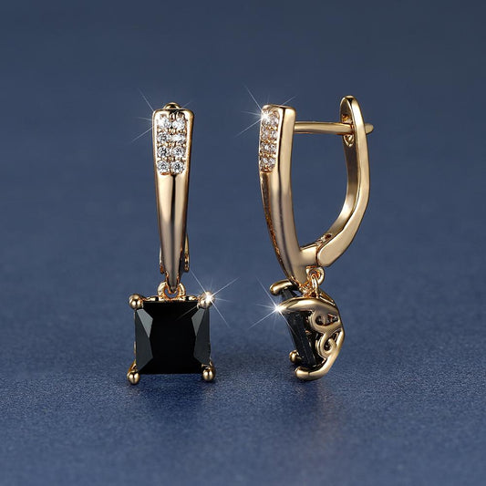 Emerald Earrings 18K Plated Ornament For Women Daily Decor Jewelry