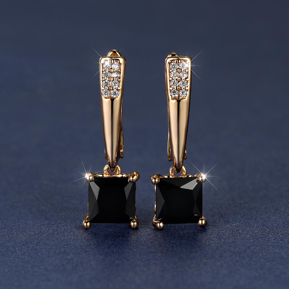 Emerald Earrings 18K Plated Ornament For Women Daily Decor Jewelry