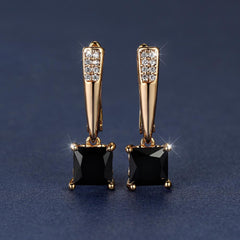 Emerald Earrings 18K Plated Ornament For Women Daily Decor Jewelry