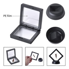 10PCS Coin Display Cases 3D Floating Thin Film Jewelry Storage Boxes