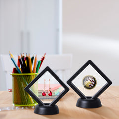 10PCS Coin Display Cases 3D Floating Thin Film Jewelry Storage Boxes