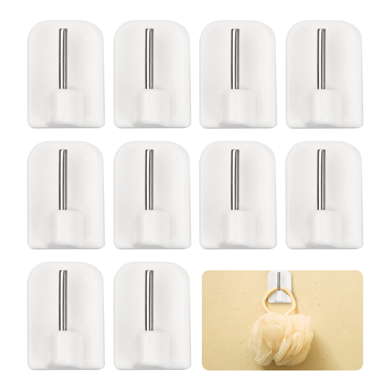 10pcs Self Adhesive Window Hooks for Curtains Blinds Easy Install Durable PVC