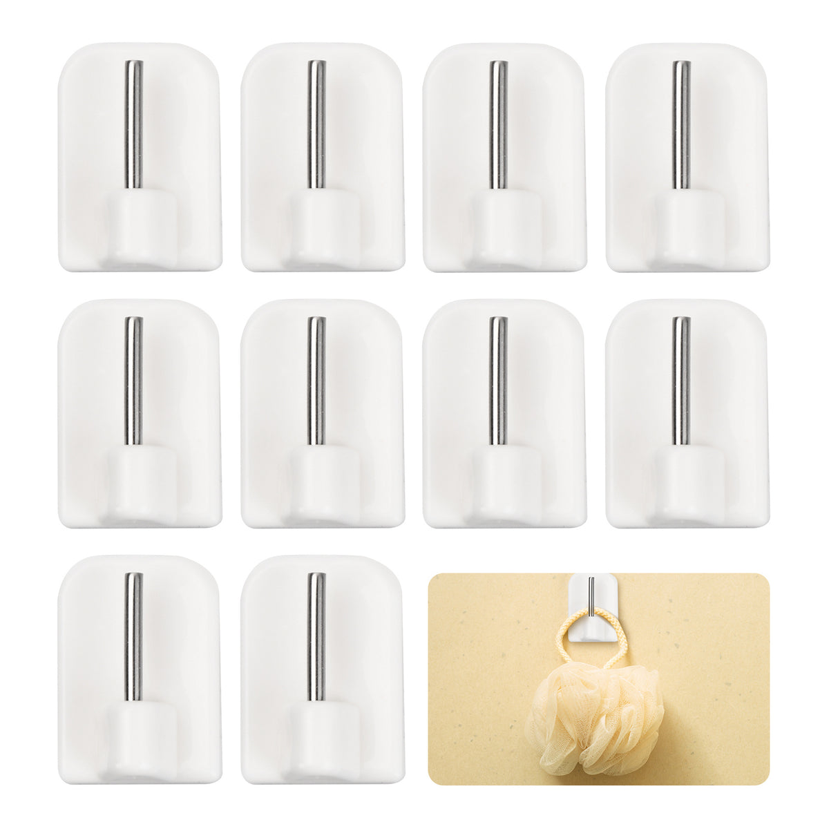 10pcs Self Adhesive Window Hooks for Curtains Blinds Easy Install Durable PVC