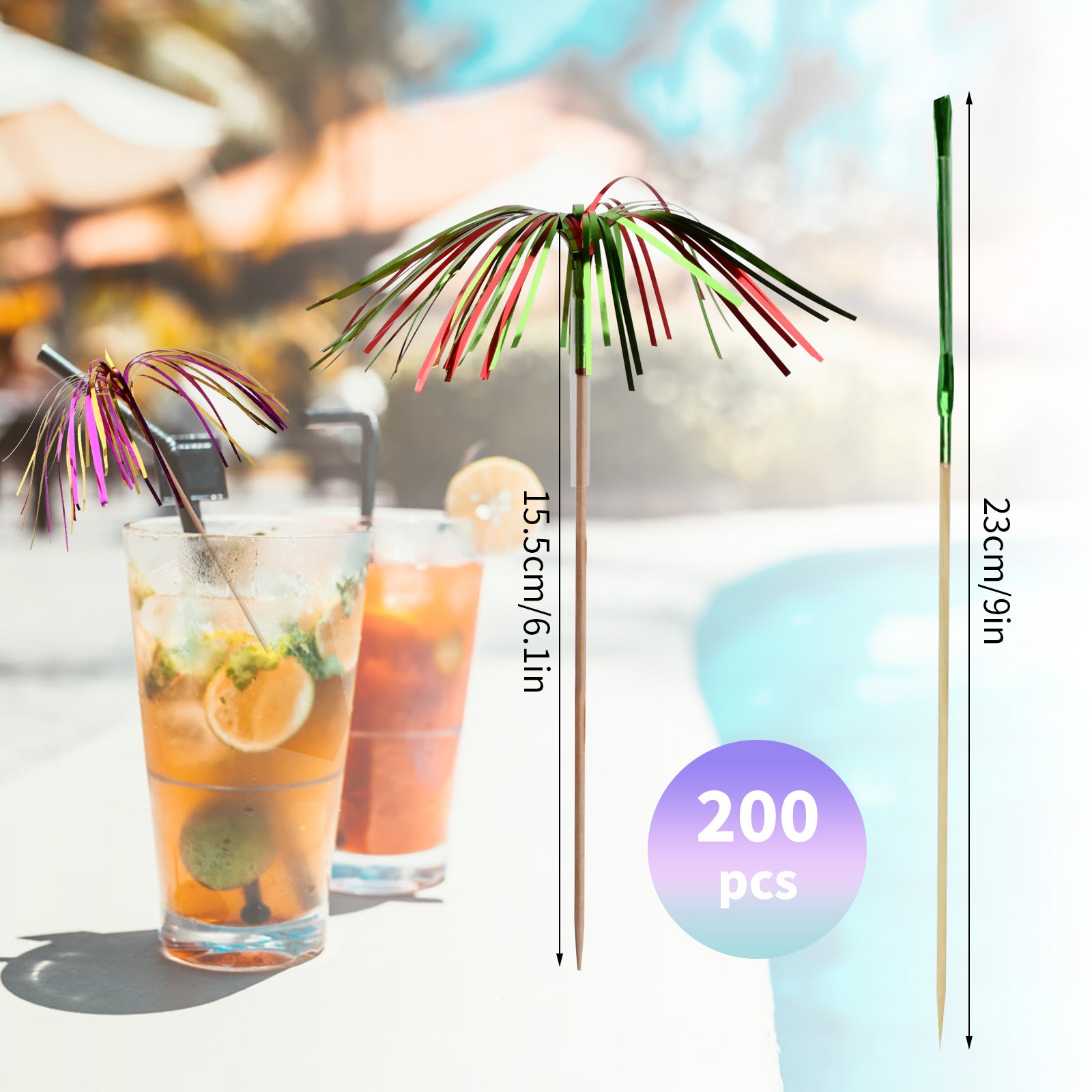 200pcs Palm Tree Picks Fireworks Cocktail Sticks