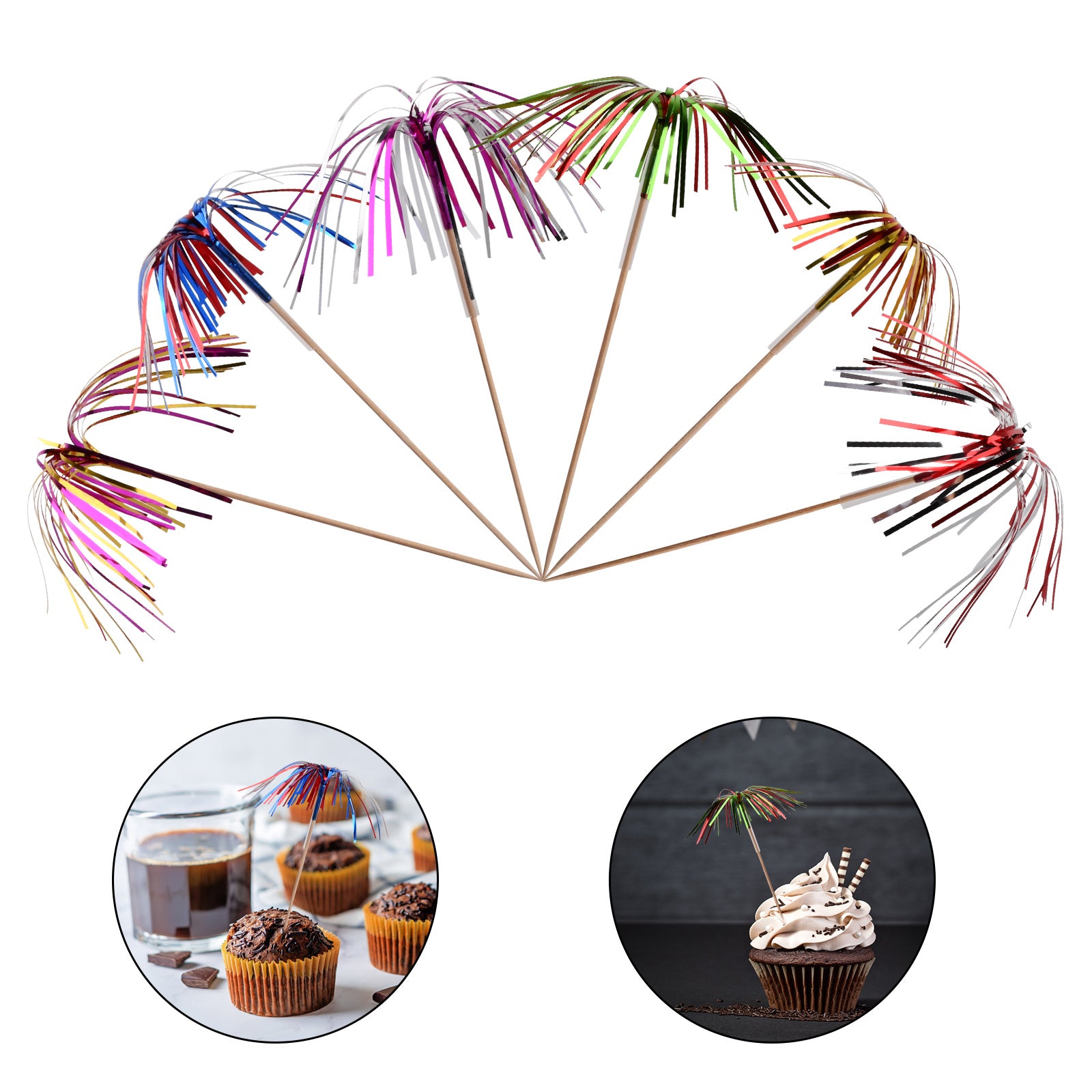 200pcs Palm Tree Picks Fireworks Cocktail Sticks