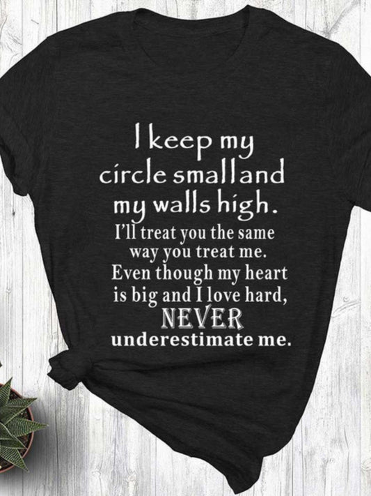Letter Print Round Neck T shirts Stretchy Loose Short Sleeve Graphic Tee