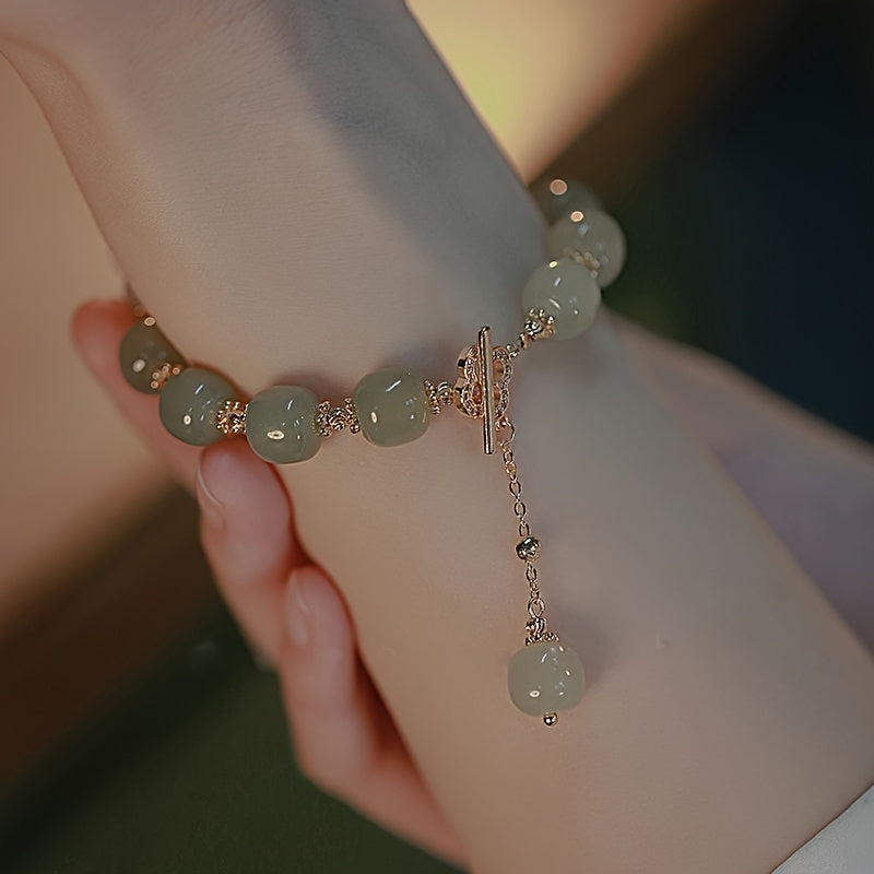 Temperament Jade Beaded Bracelet Chinese Style Year Decoration