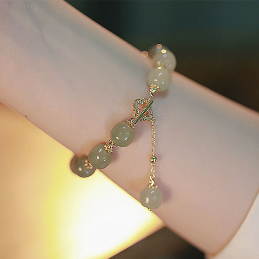 Temperament Jade Beaded Bracelet Chinese Style Year Decoration