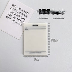 Transparent Sticky Note with Key Sticky Notes Student PET Blank Note Paper